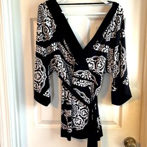 Black and white blouse